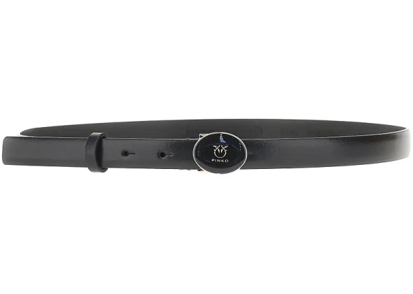 Curea Leather belt with enameled buckle