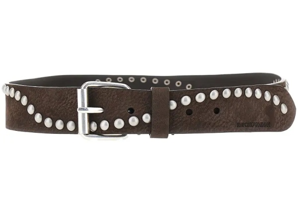 Curea Studded suede leather belt
