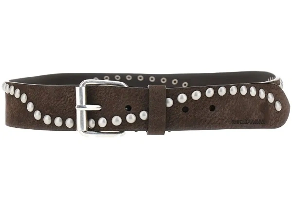 Curea Studded suede leather belt