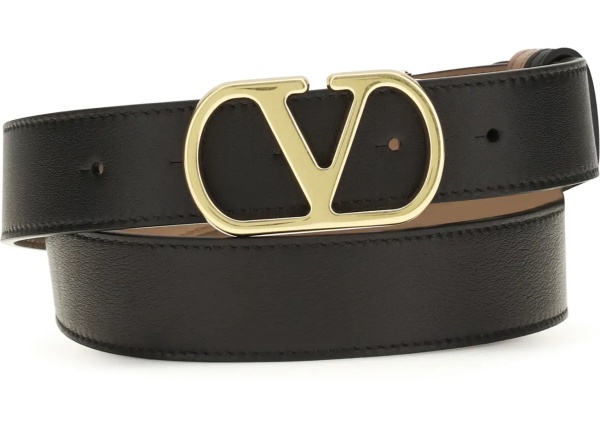 Curea VLogo Signature reversible polished calf leather Belt