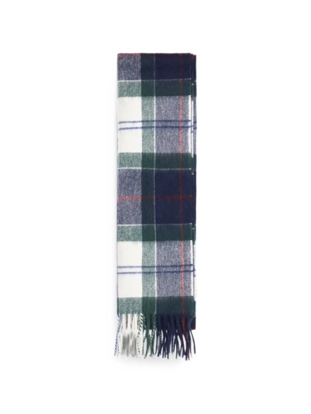 Esarfa Barbour alba din lana si casmir
