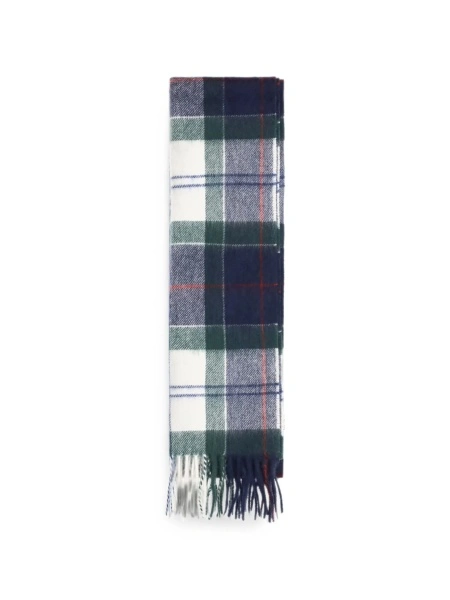 Esarfa Barbour alba din lana si casmir