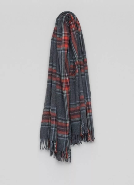 Esarfa Begg Scotland Scarf JURA.STUART DARK GREY RUST