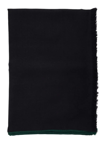 Esarfa black scarf with tone-on-tone GG all-over motif in wool and silk blend for men
