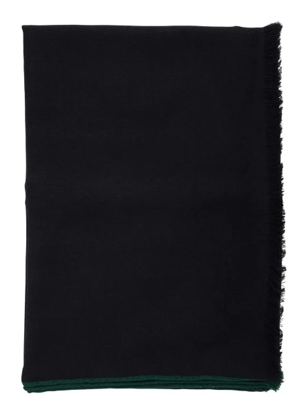 Esarfa black scarf with tone-on-tone GG all-over motif in wool and silk blend for men