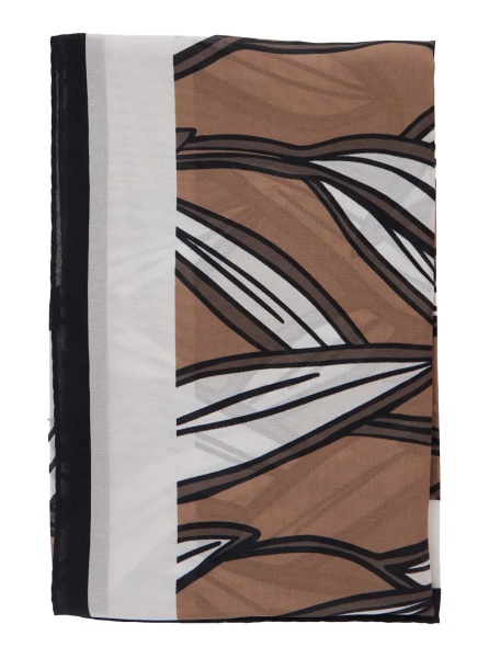 Esarfa Brown scarf with all-over print in silk for women