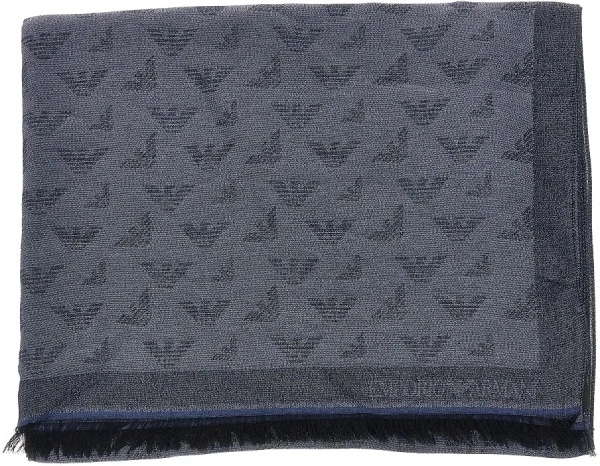 Esarfa Emporio Armani albastra din vascoza
