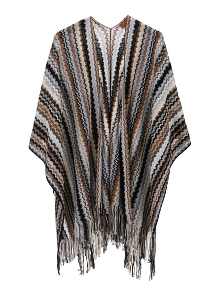 Esarfa MISSONI BEACHWEAR maro din lana si vascoza