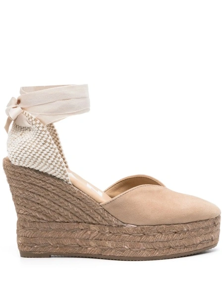 Espadrile Manebí neutre din piele intoarsa