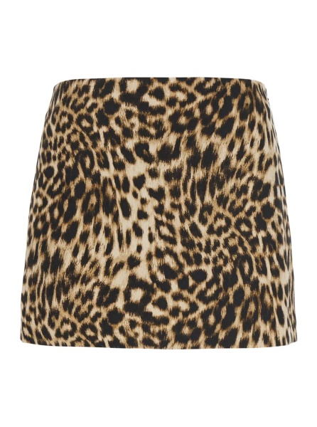 Fusta Beige A Line Mini Skirt with Belt and Pockets for Women