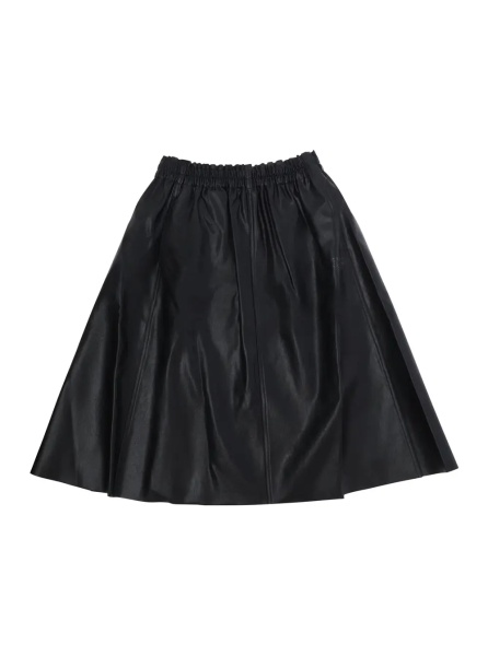 Fusta Black Skirt with elasticated waist and tone-on-tone logo patch in viscose Girl