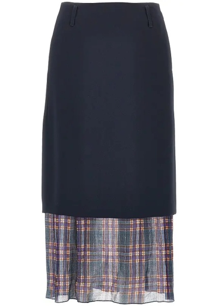 Fusta Cady midi skirt with check insert