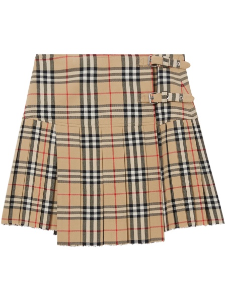 Fusta cu pliuri Burberry vintage check neutra