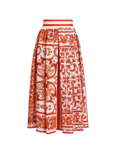 Fusta cu pliuri Dolce & Gabbana alba