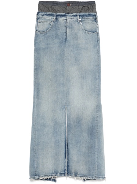 Fusta drepte Maison Margiela albastra din bumbac