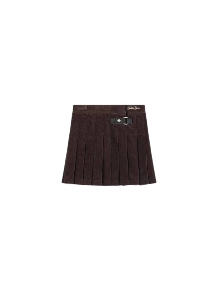 Fusta JOURNEY GIRL'S STITCHED PLEATS MINI SKIRT SIDE CLOSURE DETAIL WASHED COMFORT COTTON CORDUROY WITH EM