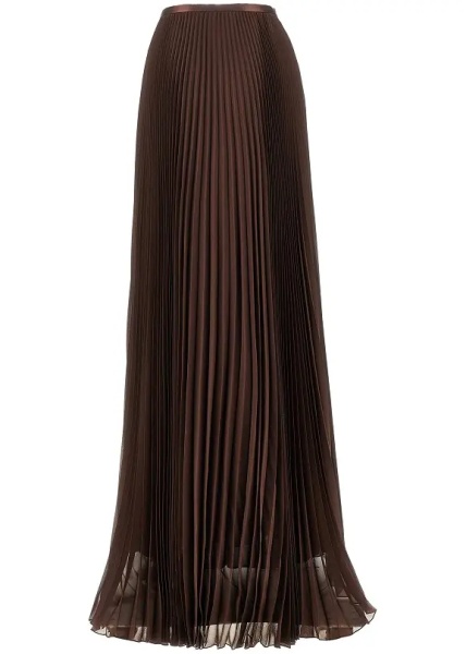 Fusta Pleated Crepe de Chine maxi skirt
