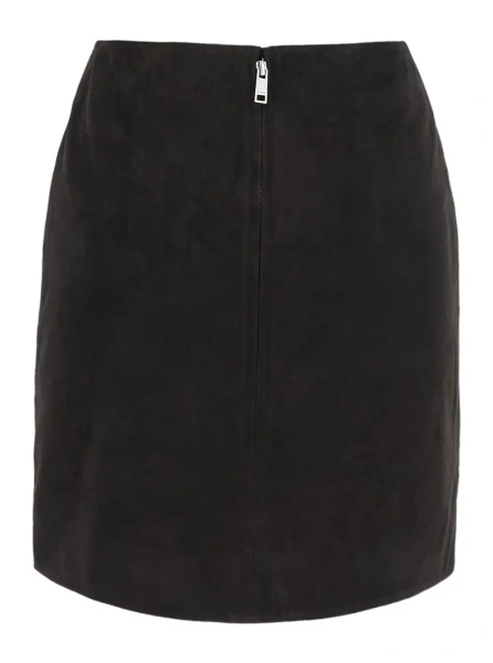 Fusta ROTATE Birger Christensen neagra din piele intoarsa