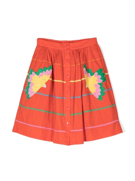Fusta Stella McCartney portocalie din bumbac si polyester