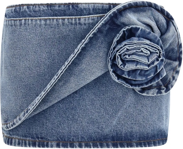 Fusta Twisted floral denim Mini Skirt