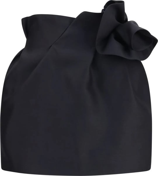 Fusta Wool and silk Mini Skirt with floral details