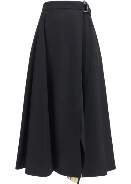 Fusta Wool twill midi Skirt