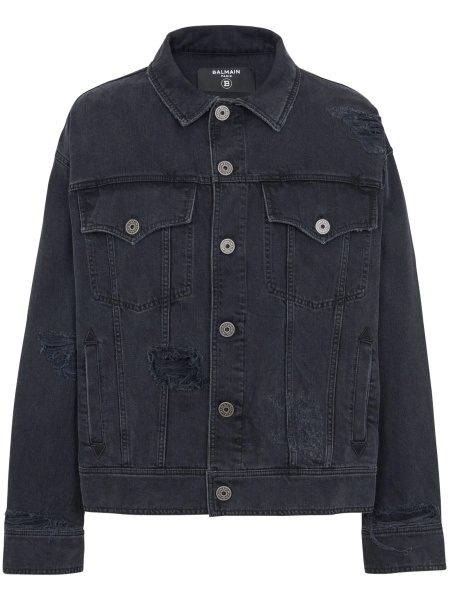 Geaca de blugi Balmain neagra