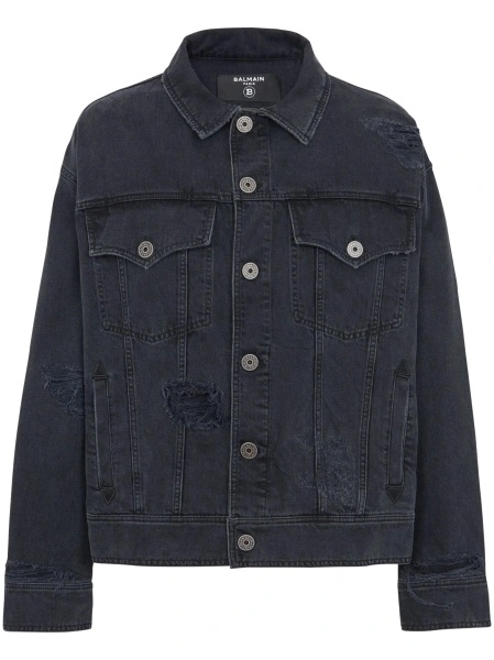 Geaca de blugi Balmain neagra