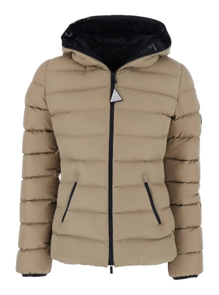 Geaca de Iarna 'Herbes' Beige Down jacket with hood and logo patch on the sleeve in Tech Fabric for women