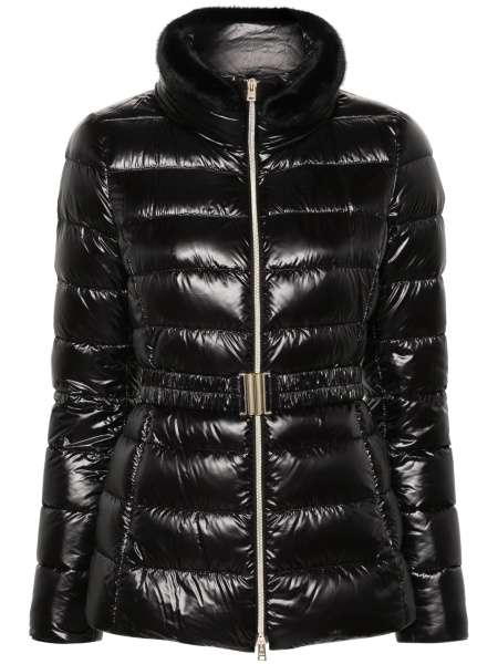 Geaca de iarna Herno neagra din poliamida si polyester