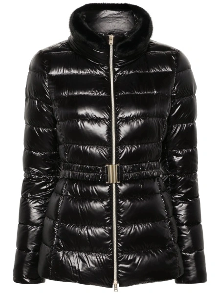 Geaca de iarna Herno neagra din poliamida si polyester