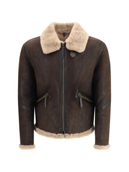 Geaca de piele Belstaff maro din piele