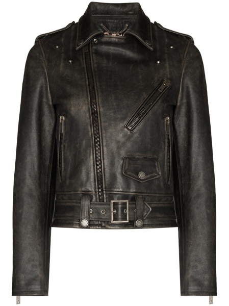 Geaca de piele Golden Goose neagra din piele