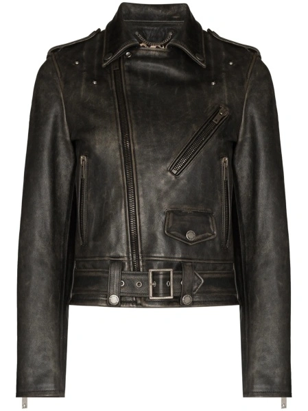 Geaca de piele Golden Goose neagra din piele