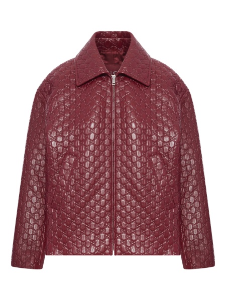 Geaca de piele Gucci rosie din piele