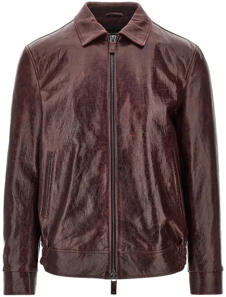 Geaca de Piele Leather jacket with wrinkled effect