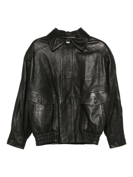 Geaca de piele Saint Laurent neagra