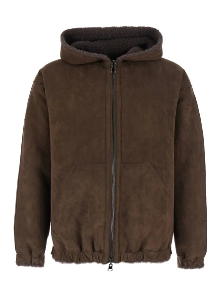 Geaca de piele VALENTINI 1972 maro din piele si shearling