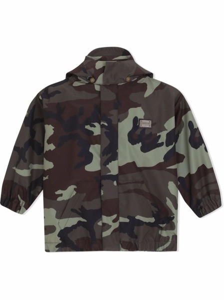 Geaca de ploaie Dolce & Gabbana verde din polyester si nylon