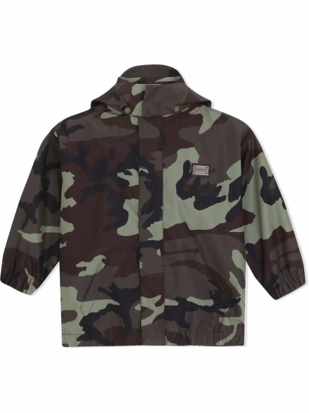 Geaca de ploaie Dolce & Gabbana verde din polyester si nylon