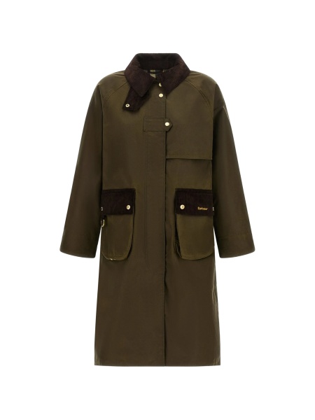 Geaca Oversize Barbour verde din bumbac