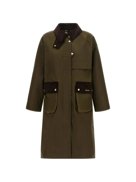 Geaca Oversize Barbour verde din bumbac