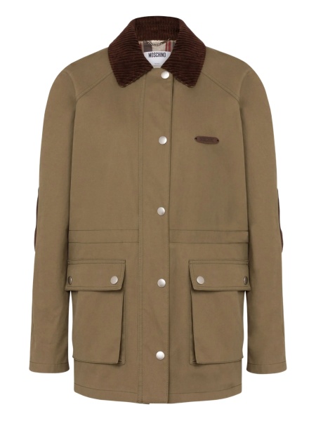 Geaca Oversize Moschino verde din bumbac
