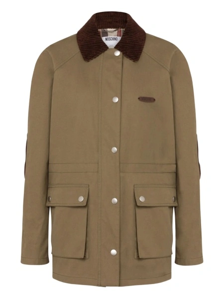 Geaca Oversize Moschino verde din bumbac