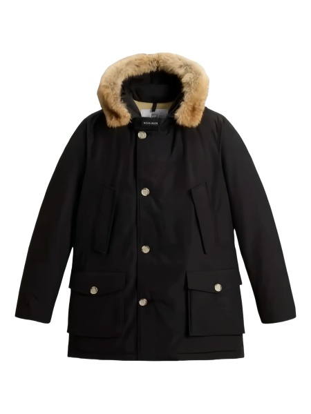 Geaca Parka Woolrich neagra din poliamida si bumbac