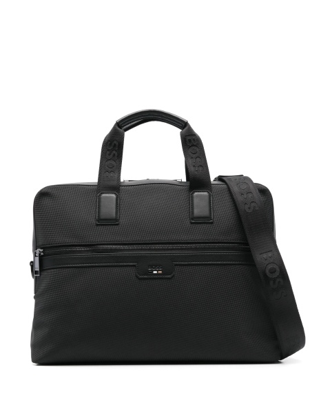 Geanta de laptop Hugo Boss neagra din material textil
