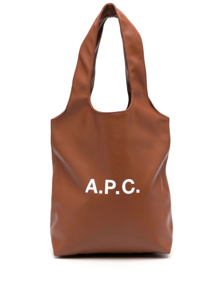 Geanta de mana A.P.C. maro din polyester si poliuretan