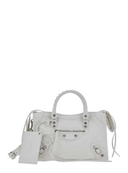 Geanta de mana Balenciaga alba din piele