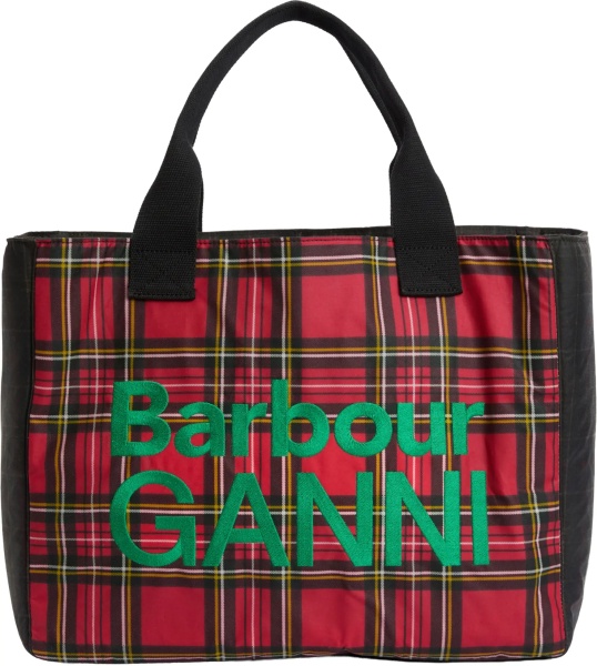 Geanta de mana Barbour X Ganni Waxed Cotton Tote Bag