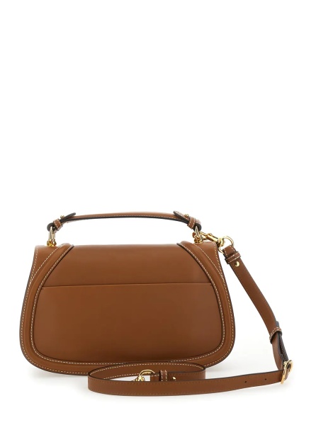 Geanta de mana 'Blondie' Brown Handbag with Logo Detail on Front in Leather Woman